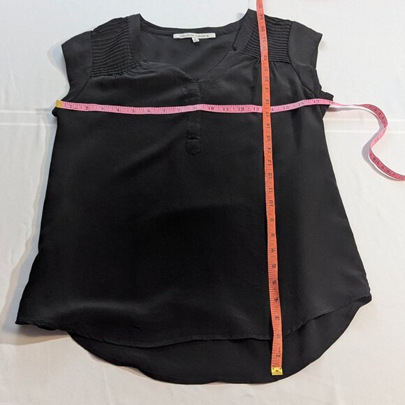 NWT Collective Concepts Size Small 100% Silk Black Cap Sleeved Tank - Picture 9 of 10